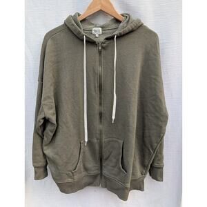 Buckle Bke Women's Fleece Full Zip Hoodie One Size Deep Lichen Green Soft Luxe